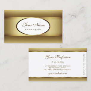 Luxurit White Brown Ombre Mörk Guld Decor Ram Visitkort