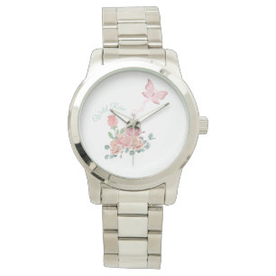 Luxurit Women Watch, Vild Ro och Butterfly Armbandsur
