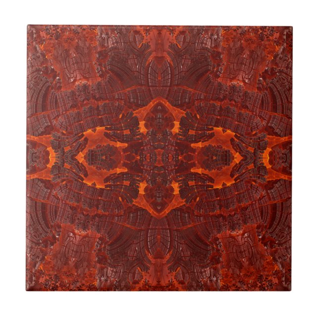 Luxurläder Texturerat Golden Brown Mönster Kakelplatta (Framsidan)