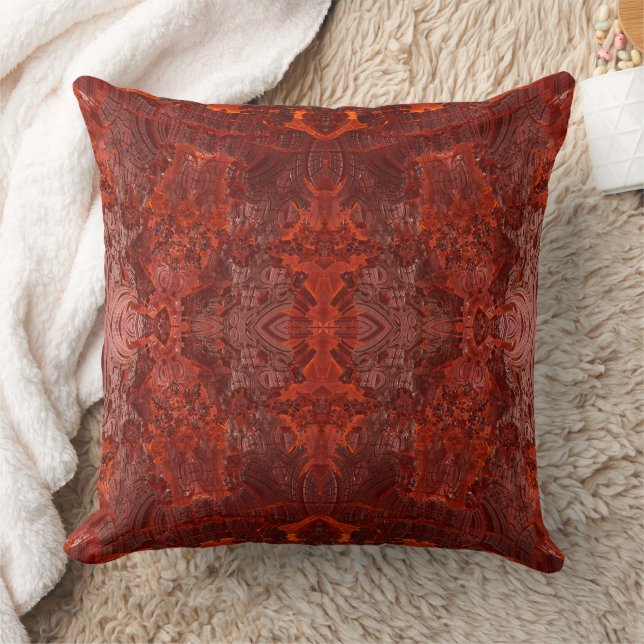 Luxurläder Texturerat Golden Brown Mönster Kudde (Filt)