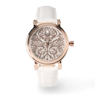 Luxurur Watch och luxurig koppar, pärldesign Armbandsur