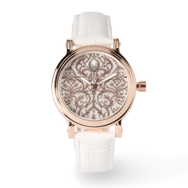 Luxurur Watch och luxurig koppar, pärldesign Armbandsur (Framsida)