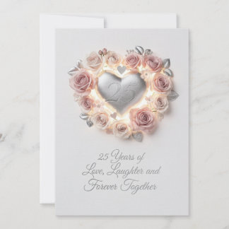 Luxury 25th Wedding Anniversary Card – Romantic Julkort
