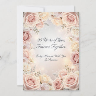 Luxury 25th Wedding Anniversary Card – Romantic Julkort