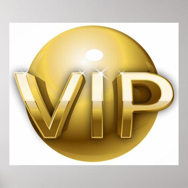 Luxury 3D Gold VIP Emblem Poster (Framsidan)