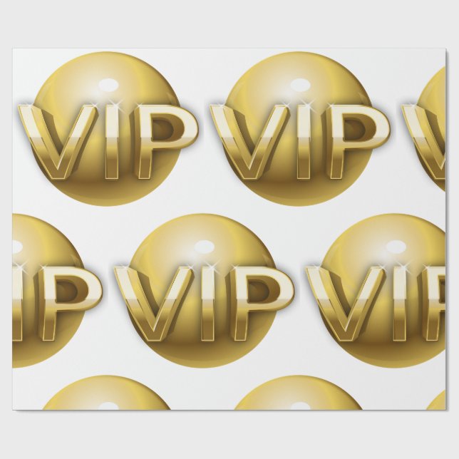 Luxury 3D Gold VIP Emblem Presentpapper (Platt)