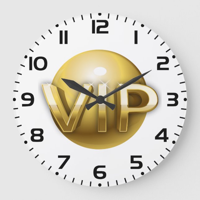Luxury 3D Gold VIP Emblem Stor Klocka (Framsida)