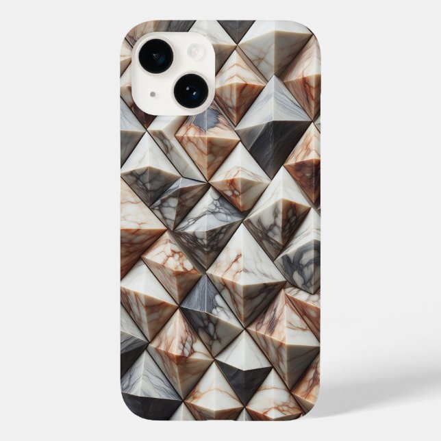Luxury 3D Marble Geometric Phone Case - Elegant  (Baksida)