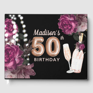 Luxury 50 Birthday Personlig Ro Vin Gästböcker