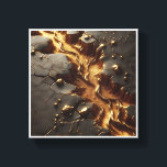 Luxury Abstract Topography - Molten Gold River Flo Canvastryck<br><div class="desc">A powerful and dramatic abstract piece depicting a river of liquid, shimmering gold carving its way through textured, cracked black stone. Inspired by the Japanese art of Kintsugi, this design features deep contrasts between the dark, matte earth and the brilliant, metallic gold flow. Perfect for modern industrial interiors, luxury offices,...</div>
