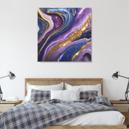 Luxury Abstrakt Canvas Wall Art | Lila, blått och