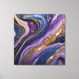 Luxury Abstrakt Canvas Wall Art | Lila, blått och