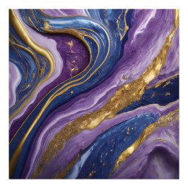 Luxury Abstrakt Canvas Wall Art | Lila, blått och Fototryck