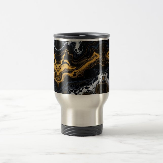 Luxury Abstrakt Kaffe koppar - Black, Guld & White (Center)