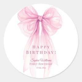 Luxury Acrylic Baby Shower Invitation Clear Pink Runt Klistermärke