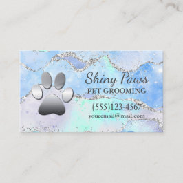 Luxury Agate Glitter Hund Tass Pet Grooming Visitkort