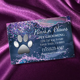 Luxury Agate Glitter Hund Tass Pet Grooming Visitkort