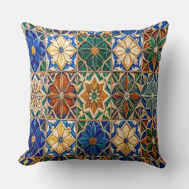 Luxury Algerian Zellig Tile Pattern Prayer Pillow Kudde