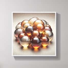 Luxury Amber Glass Spheres - 3D Crystal Abstract W Canvastryck