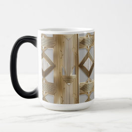Luxury Art Deco Guld Mugg - Elegant Geometric Patt
