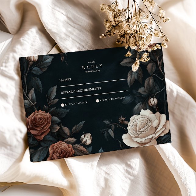 Luxury Art nouveau Blommigt Bröllop OSA Kort (Skapare uppladdad)