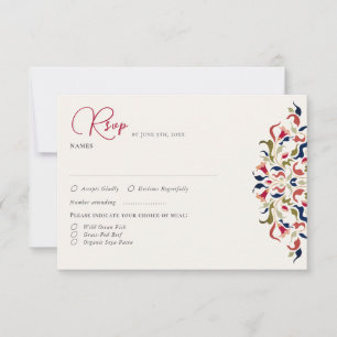 Luxury Artistic Botanical Blommigt Paisley Bröllop OSA Kort
