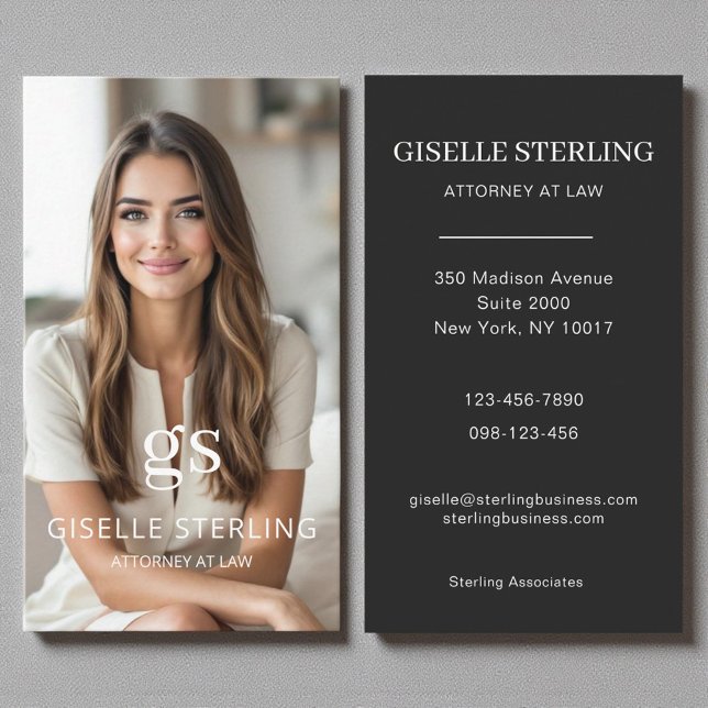 Luxury Attorney Law Photo Professionell Visitkort (Skapare uppladdad)