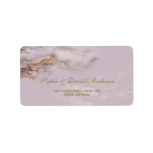 Luxury Aurum Lila Marble Bröllop Adressetikett