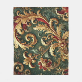 Luxury Baroque Damask Pattern Fleecefilt