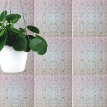 Luxury Baroque Guld Damask Pattern på Pastel Ombre Kakelplatta<br><div class="desc">Utformning av dekorativa plattor för lyx och elegant med guld dammfat eller mönster på en pastellblå/rosa/lila ombre-bakgrund.</div>