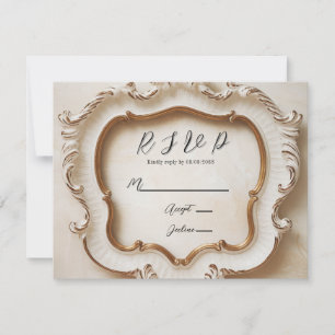 Luxury Baroque Stil White Guld Bröllop OSA Kort