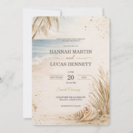 Luxury Beach Wedding Invitation Template Inbjudningar