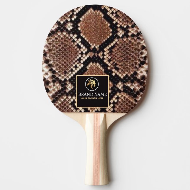 Luxury Beauty Branding Brown Python Snake Skin  Pingisracket (Framsidan)