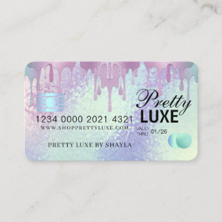 Luxury Beauty Dripping HoloGraph Kredit Stil Bu Visitkort