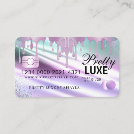 Luxury Beauty Dripping Holography Kredit Stil Visitkort