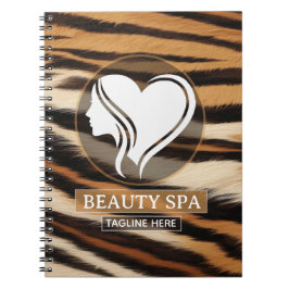 Luxury Beauty Spa Logo Elegant Tiger Print Salon Anteckningsbok