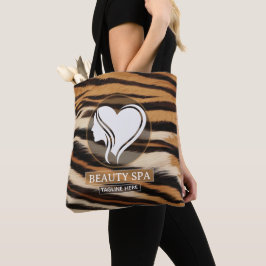 Luxury Beauty Spa Logo Elegant Tiger Print Salon Tygkasse