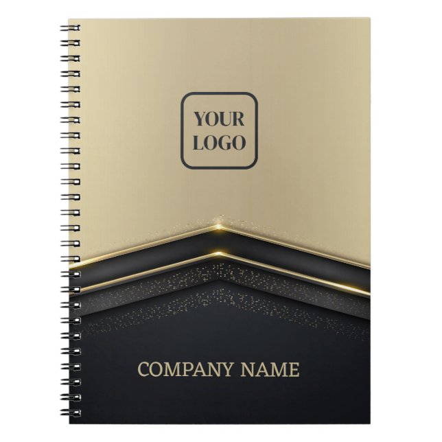 Luxury Beige & Black Guld Arrow Anteckningsbok (Framsidan)