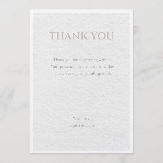 Luxury Beige & Gold Wedding Thank You Card | Elega Inbjudningar (Framsida)