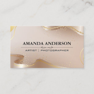 Luxury Beige och Guld Rosett band Visitkort