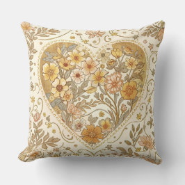 Luxury, , Beigi Gold ,Love Heart , Valentine's Day Kudde