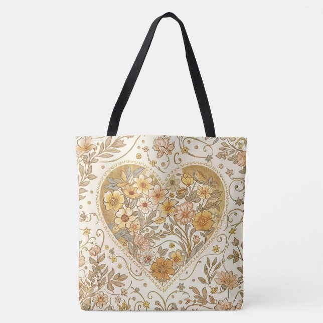 Luxury, , Beigi Gold ,Love Heart , Valentine's Day Tygkasse (Framsida)