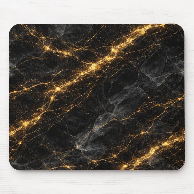 Luxury Black and Gold Marble Mouse Pad Musmatta (Framsidan)
