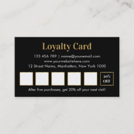 Luxury black and gold PMU Loyalty Card Lojalitetskort