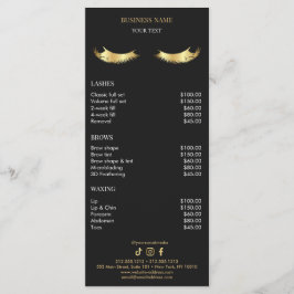 Luxury Black and Gold Salon Price List Meny