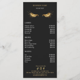 Luxury Black and Gold Salon Price List Meny