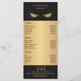 Luxury Black and Gold Salon Price List Meny