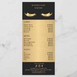 Luxury Black and Gold Salon Price List Meny