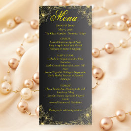 Luxury Black and Gold Wedding Menu Card Meny