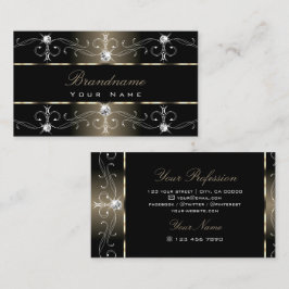 Luxury Black Beige Ornate Gräns judar Ornamels Visitkort